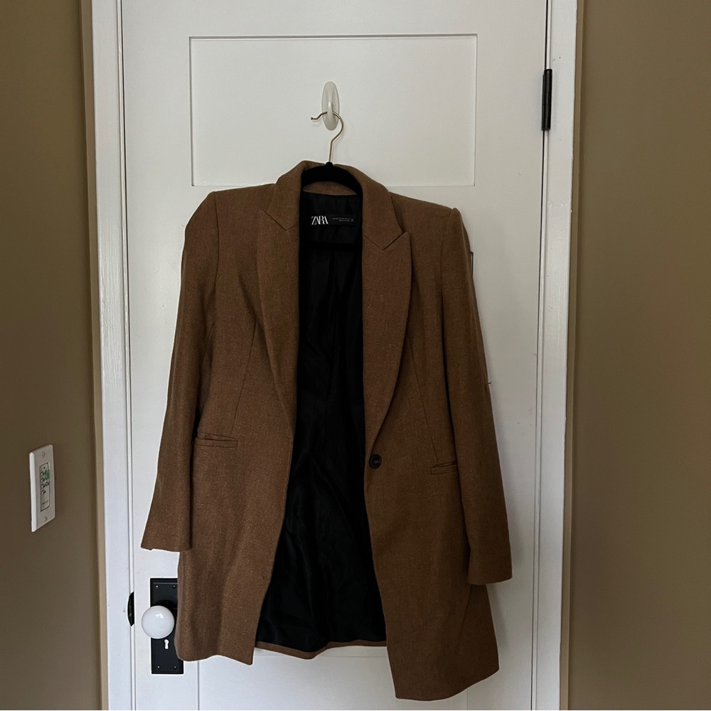 Zara Wool Blazer Jacket, Shetland wool
